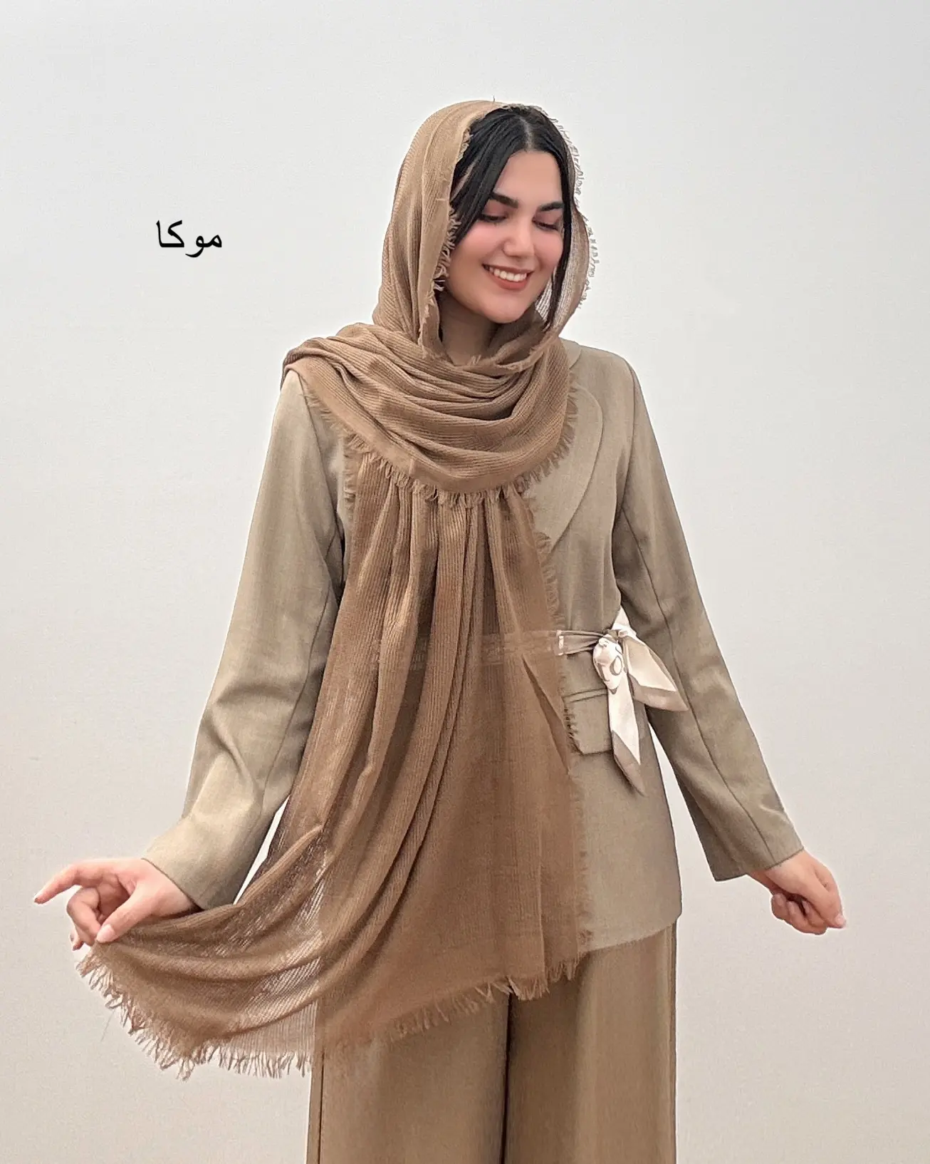 شال نخی و خنک مدل حصیری